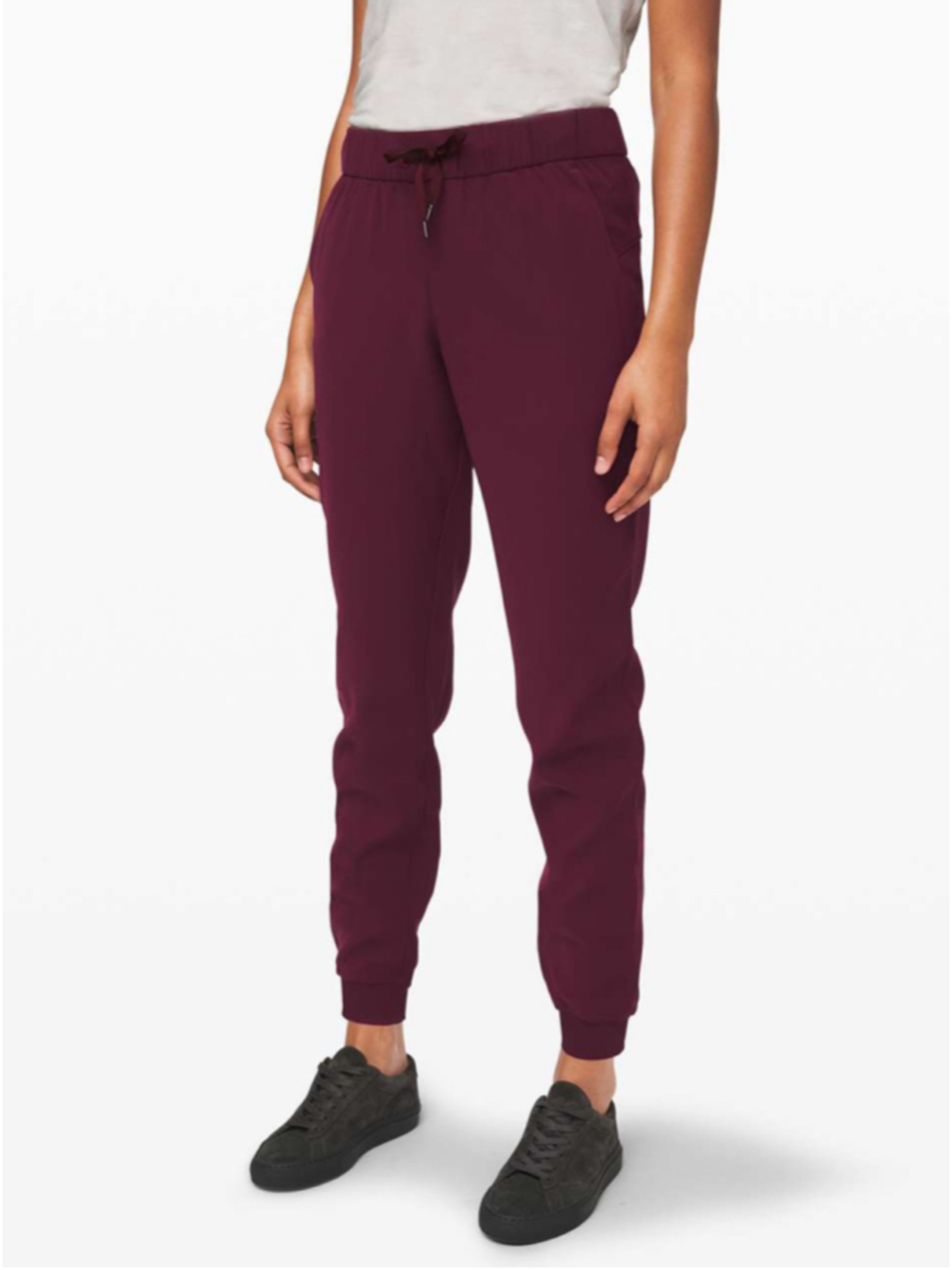 Lululemon On The Fly Jogger Pants 12 Burgundy Travel Athleisure
